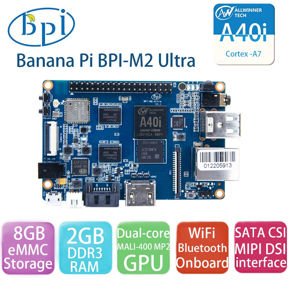 Banana Pi M2 Zero, 1.2-GHz quad core, 512 MB DDR3